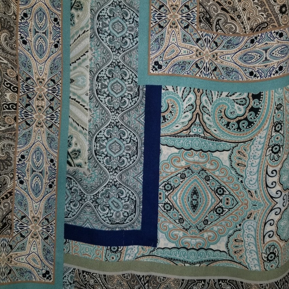 Artisan NY Women's Tank Blouse Medium Blue Floral Paisley Sleeveless Top Boho - Picture 8 of 8